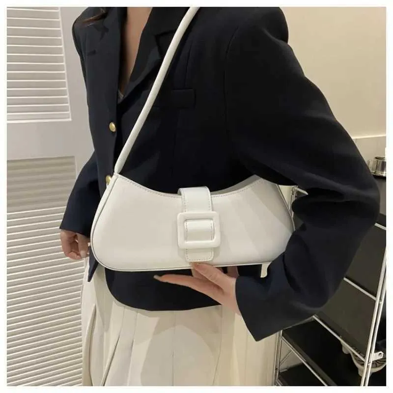 Mode Damen Umhängetasche Einfarbig Leder Quadrat Unterarm Taschen Damen Marke Designer Handtaschen Trendy Crescent_voghion.com