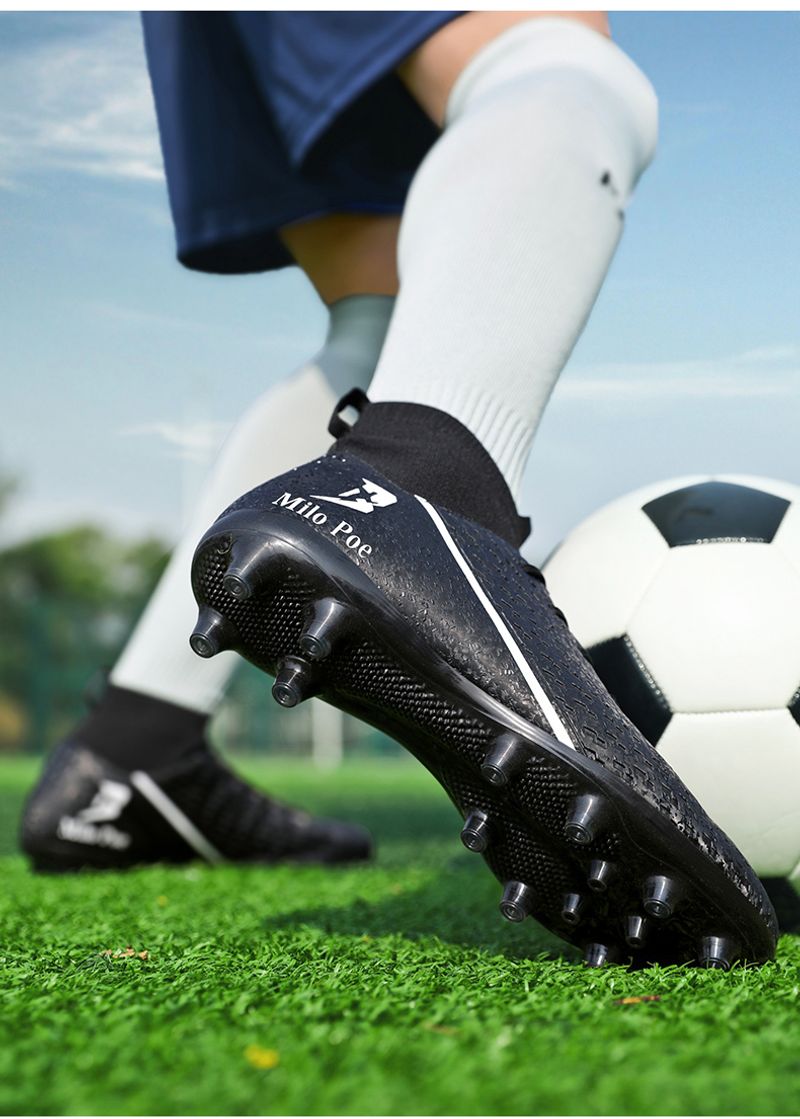 Fußballstollen Outdoor Herren Fußball Anti-Rutsch-Verschleißfeste Trainingsschuhe Lange Spikes Knöchelspiel-Turnschuhe Futsal_voghion.com