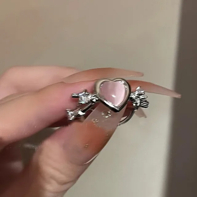 Ready Stock Y2K Pink Crystal Bowknot Zircon Rings for Women Fashion Sweet Lovely Girl Open Adjustable Ring Kpop Party Jewelry Gift_voghion.com