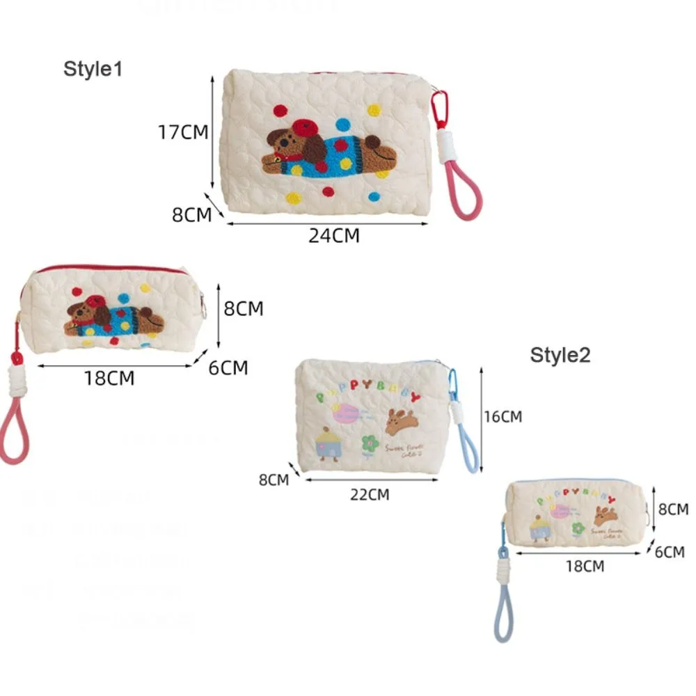 Cute Cartoon Print Makeup Cotton Large Capacity Storage Bag Cosmetic Organizer Pencil Case Toiletry Handbag_voghion.com