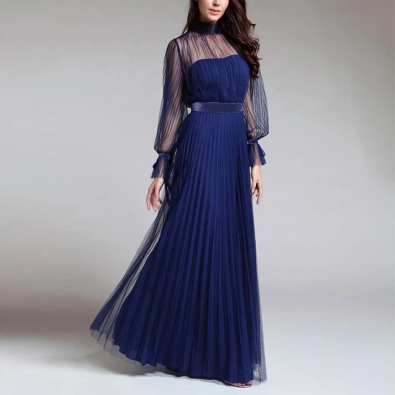 Women's Dress Temperament Banquet Annual Meeting Atmospheric Pleated Perspective Modern Aura Evening Dress