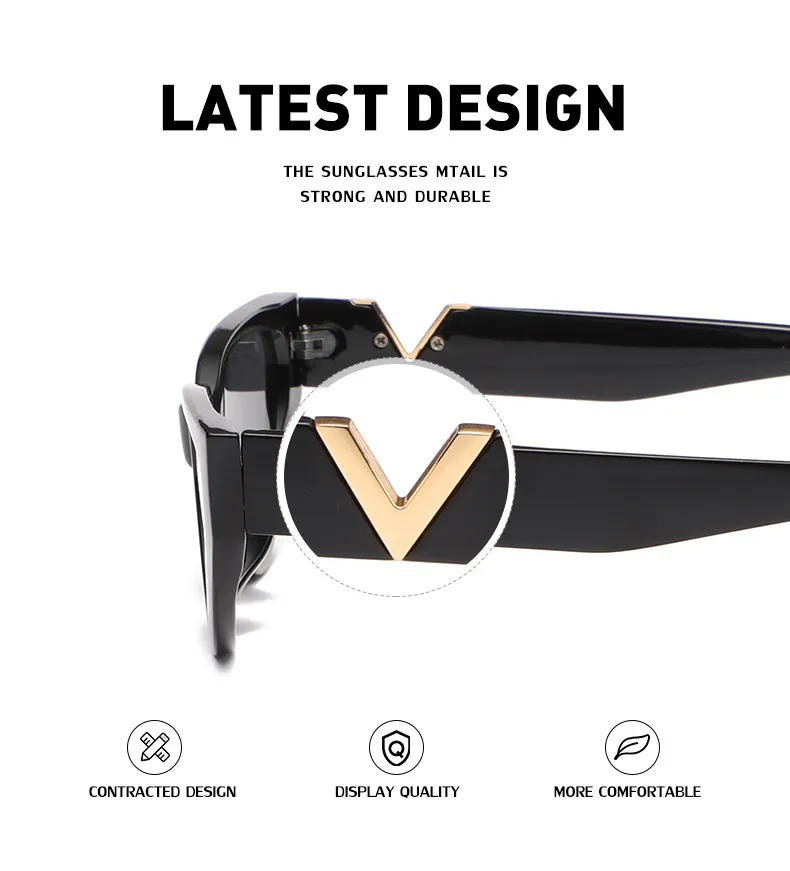 Mode cat eye frauen kleine rahmen V förmigen gold dekoration Schwarz weiß zebra gestreiften persönlichkeit party laufsteg charme Die_voghion.com