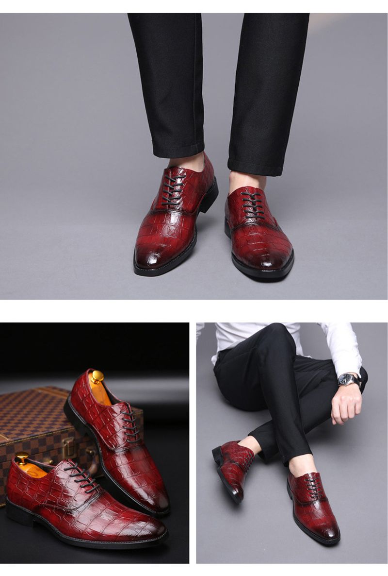 Ανδρικά επαγγελματικά casual φόρεμα Oxfords επίσημα παπούτσια με κορδόνια για γραφείο, πάρτι και καθημερινά ρούχα_voghion.com