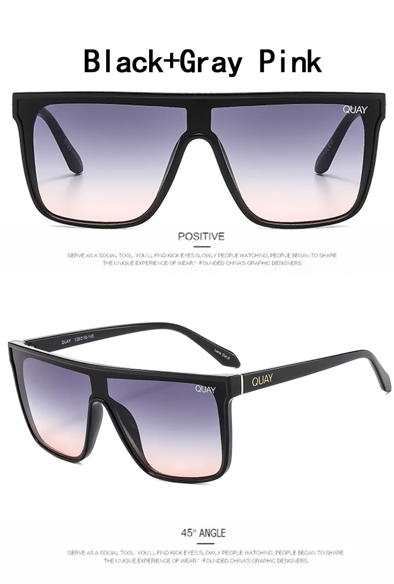 Oversized Square Sunglasses Nightfall Brand Design Trend Sun Glasses for Women Classic Traveg Quay Shade Eyeglasses_voghion.com