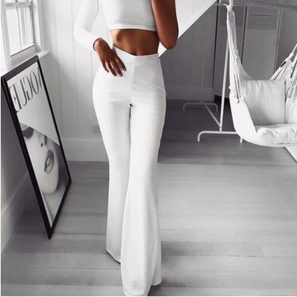 Women's autumn new 5 colors slim fit big flared yoga pants OL commuting slim stretch wide leg pants