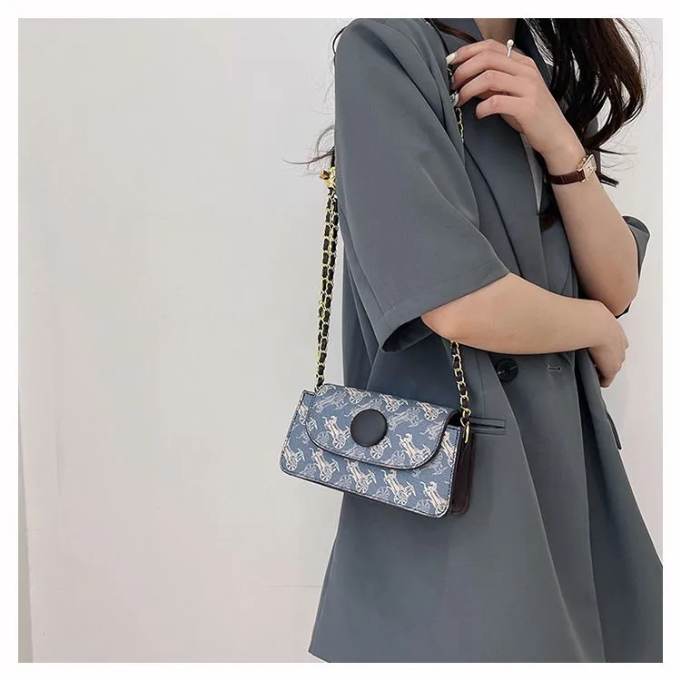 Free Shipping Single Shoulder Bag For Women Handheld Fashion Printed Wide Shoulder Chain Casual Diagonal Cross Bag_voghion.com