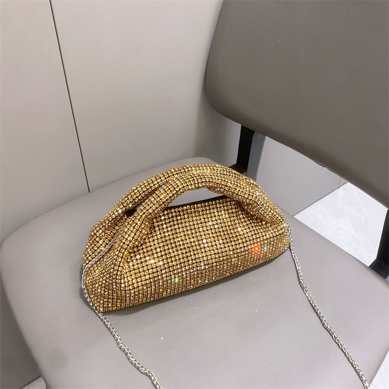 Guangzhou Fashion Super Sparkg Borsa a tracolla singola da sera in tinta unita con tracolla in acqua Dia per donna_voghion.com
