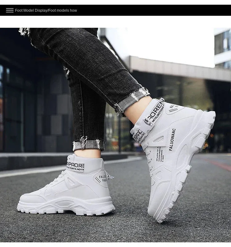 2023 Modestiefel Herren Hightop Britischer Trend Allmatch Koreanische Version Sport Freizeit Atmungsaktiv Midtop Toog 240702_voghion.com