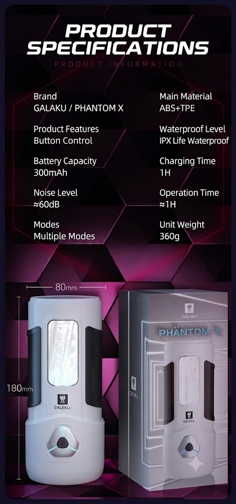 GALAKU Phantom X Interactive Male Wellness Device, Electric Stimulation Cup With Advanced Vibration Technology_voghion.com