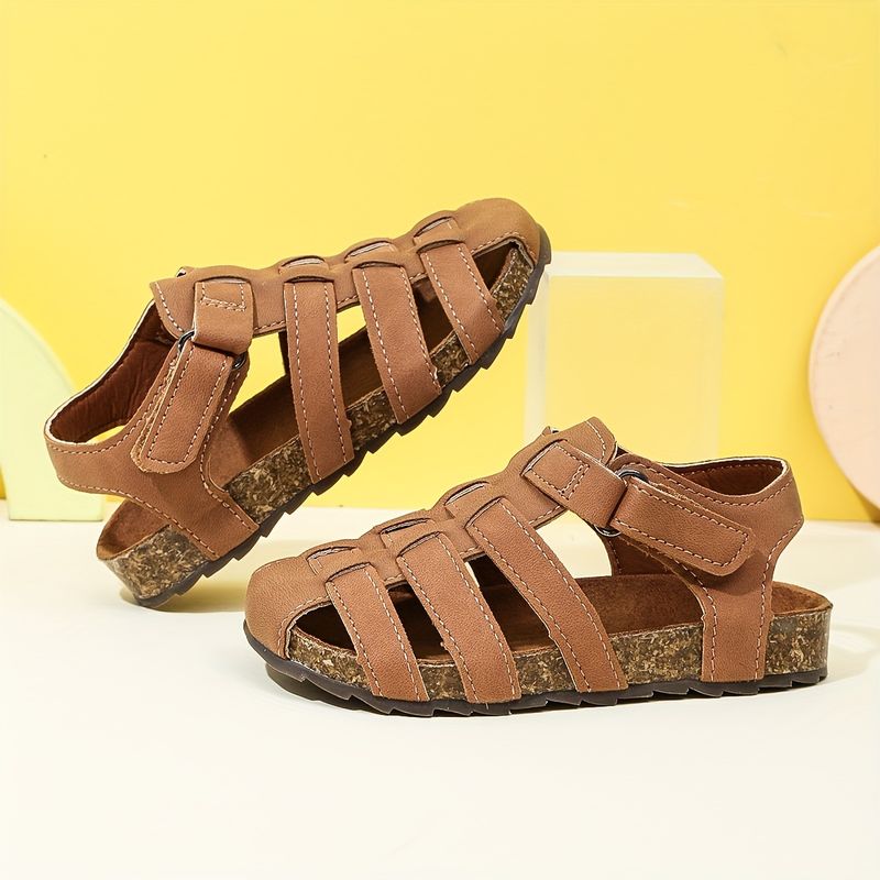Trendy einfarbige, atmungsaktive, leichte Sandalen für Jungen für den Strand drinnen und draußen_voghion.com