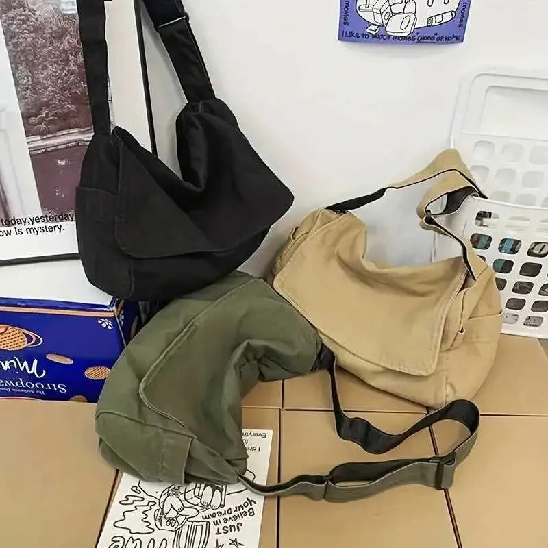 Borsa a tracolla da donna, in tela vintage, per adolescenti, a tracolla, casual, a mano, a tracolla, C241022_voghion.com