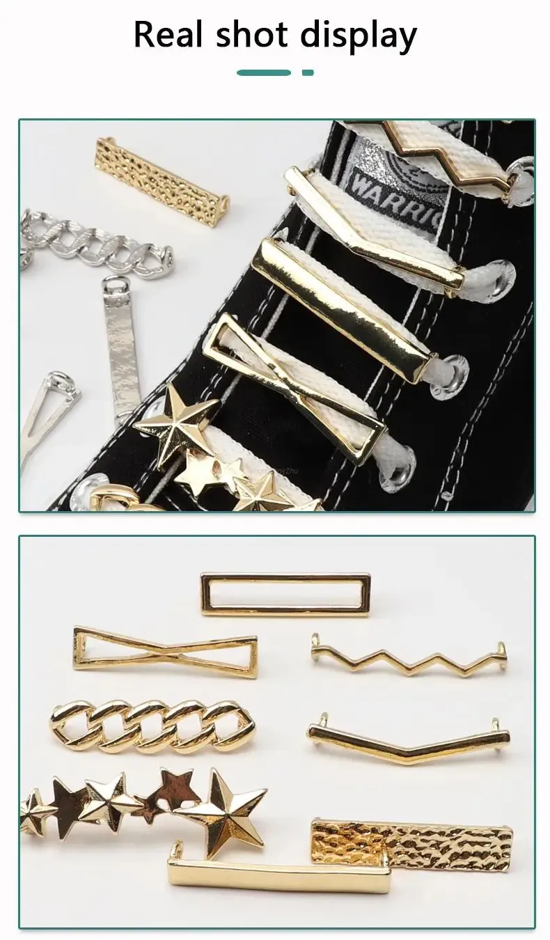 Shoe Parts Accessories 1Pcs Metal Charms Fashion Gold sier Sneakers Girl Gift decoration DIY Shoelaces Buckles Shoes_voghion.com