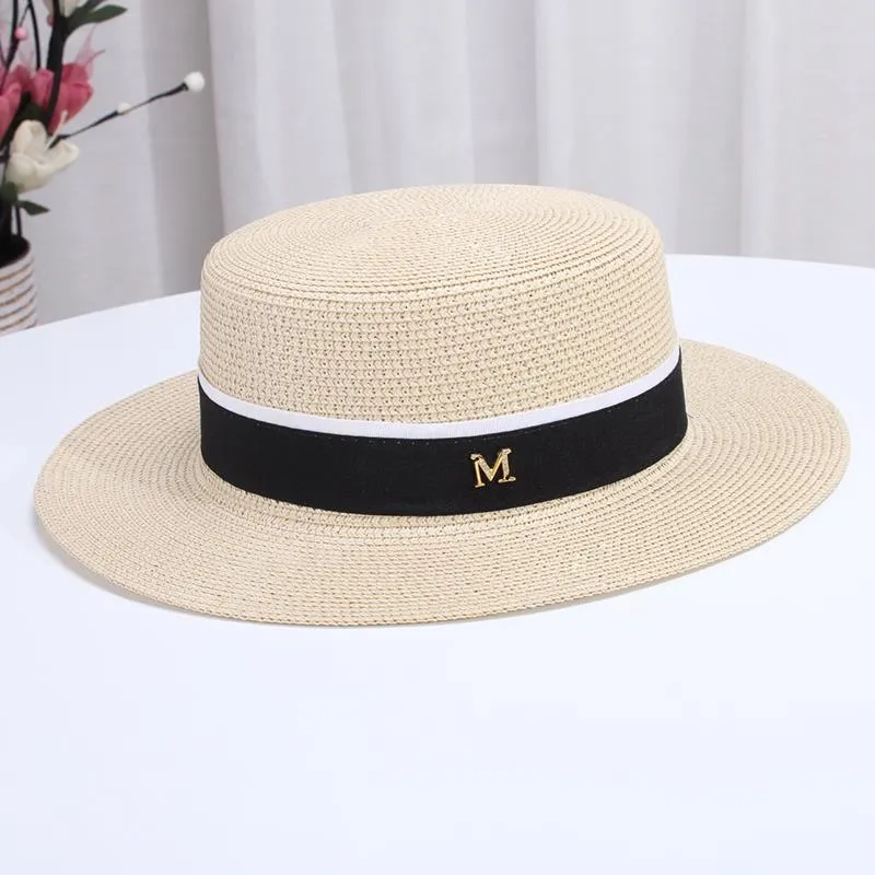Cappello estivo per sandali da spiaggia per bambini in paglia estiva, piatto, piccolo, fresco, M, regalo, protezione solare, marea_voghion.com