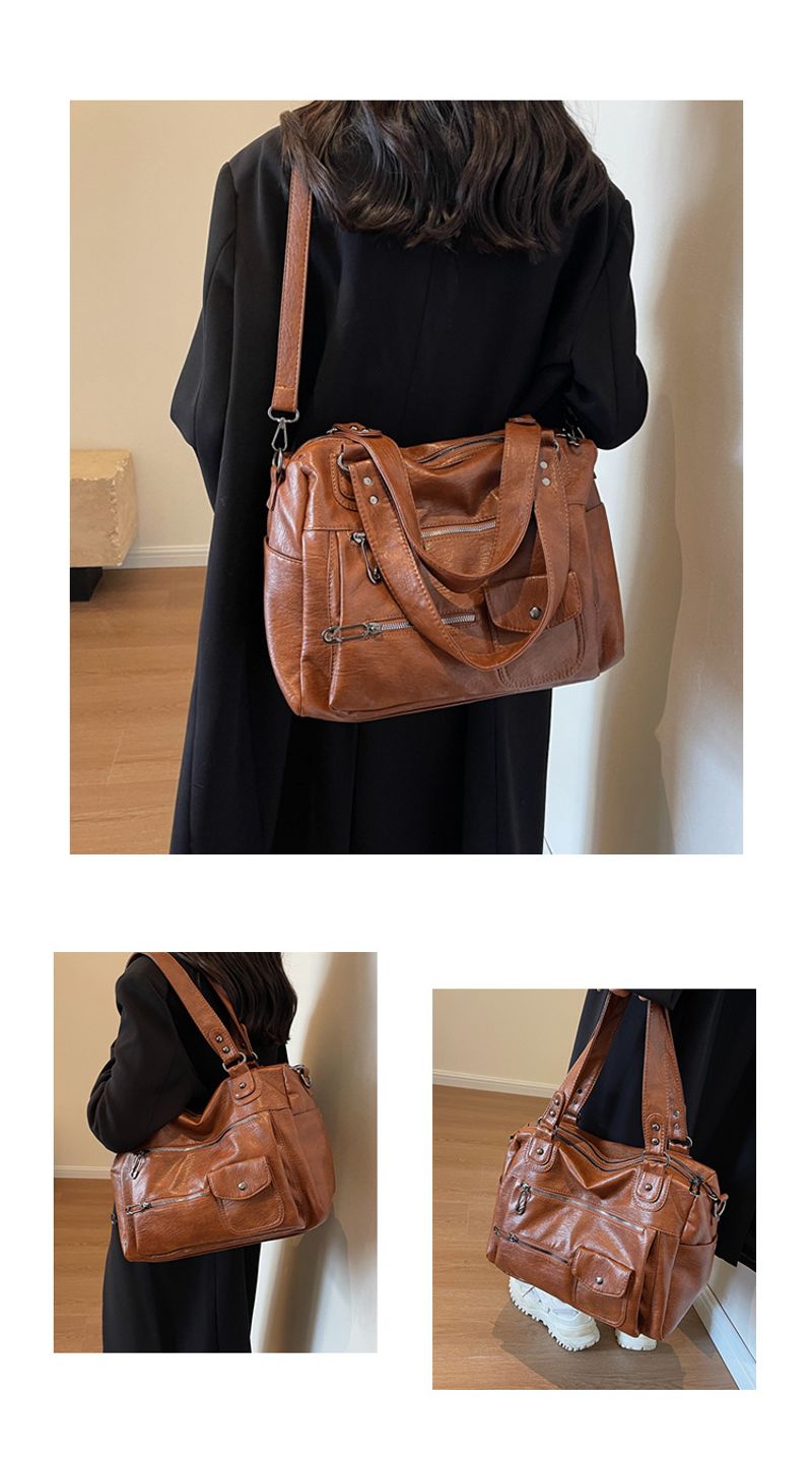 Einzelner Schulter Crossbody Business Gepäcktasche große Kapazität weibliche Tasche lässig Retro Reise Handtasche_voghion.com