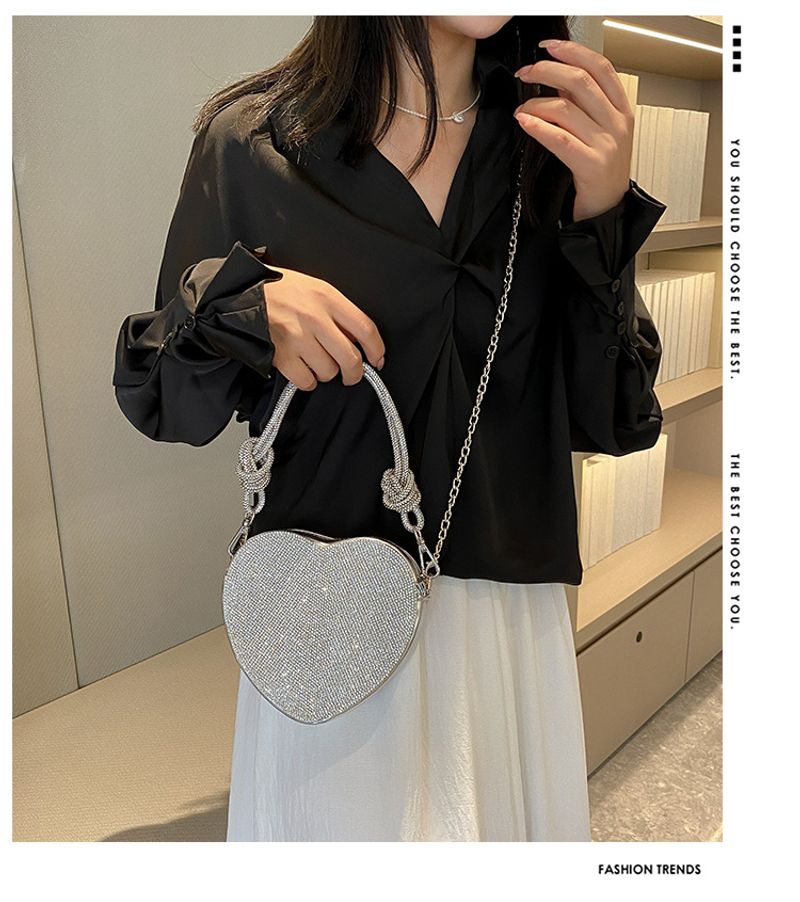 Andralyn Modische Love Modische, vielseitige Umhängetasche 2024 Neue Taschen Bankett Diamond Unterarmtasche für Damen_voghion.com