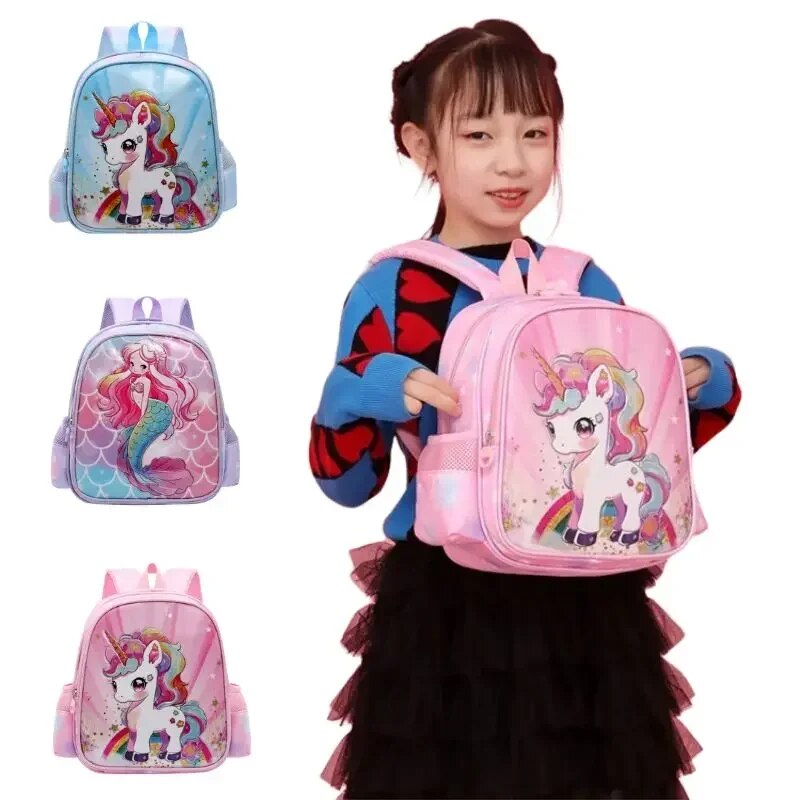 Cartoon Waterproof Children's Bookbags Cute Unicorn Mermaid Girl Backpack New Design School Bag_voghion.com