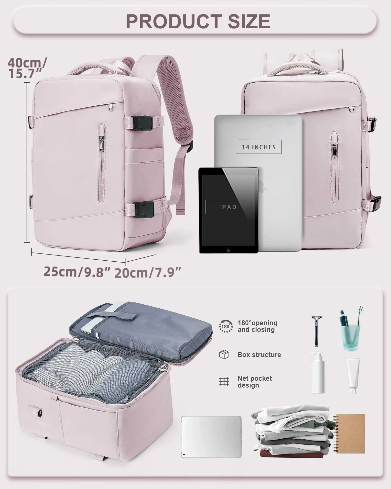 Womens Suitcase Cabin Aircraft Ryanair 40x20x25 Airplane Travel Bag Men Laotop Backpack Wizzair Carry OnC241031_voghion.com