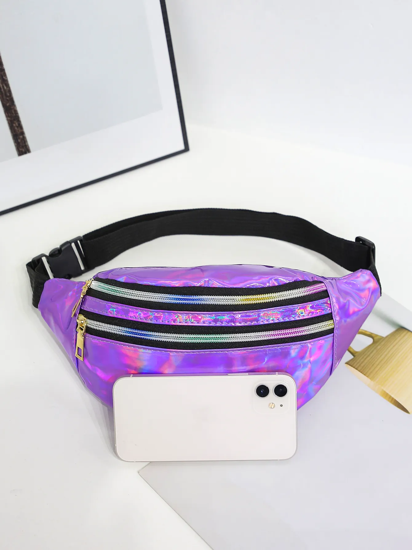 Laser Fanny Belt For Women Cross Body Womens Crossbody Bags Fashion Waist Pack Bum Bag Hiking Running Travel_voghion.com