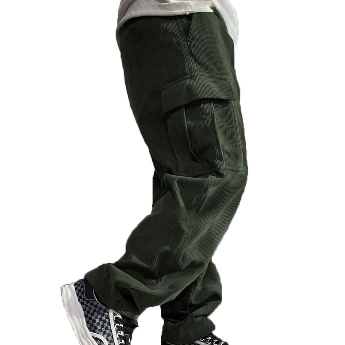 Independent Station American Corduroy Casual Pants Men's 2024 Spring Retro Loose Tooling Pockets Straight Pants Trousers_voghion.com