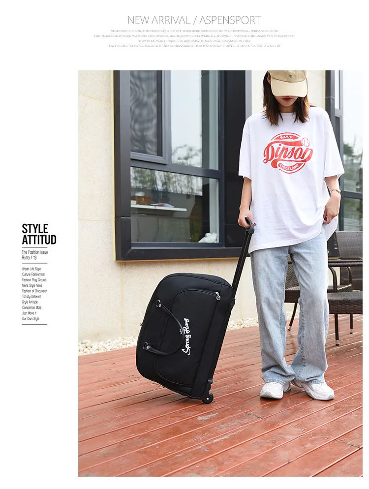 Large Capacity Trolley Handbag Foldable Thickened Wearresistant Boarding Case Home Storage Travel Convenient Bag_voghion.com
