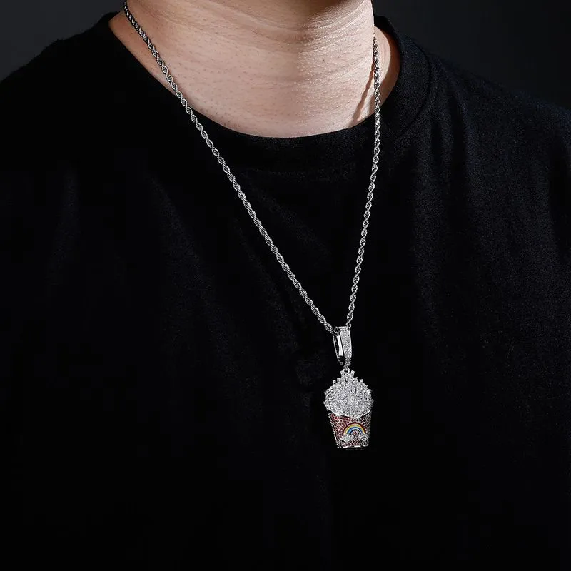 TopBling Hip Hop Solid Chip μενταγιόν κολιέ άνδρες Γυναικείες εραστές ζευγάρι Παιδικά κοσμήματα_voghion.com