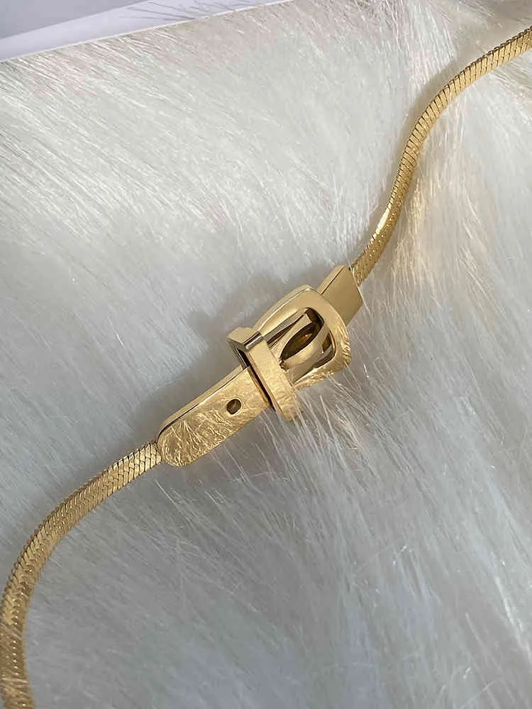 Classic Watch Buckle Shape Titanium Steel Choker Necklace for Woman Korean Fashion Jewelry Gothic Girl Sexy Clavicle_voghion.com