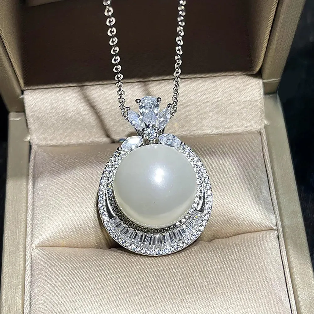 Breloques 100% argent sterling 14 mm pendentif perle collier boucles d'oreilles pendantes laboratoire diamant fête de mariage ensembles de bijoux fins pour_voghion.com