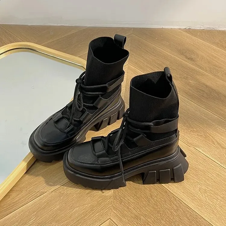 Women's Mesh Ankle Boots Comfortable Thick Sole Fashion Snow Shoes_voghion.com