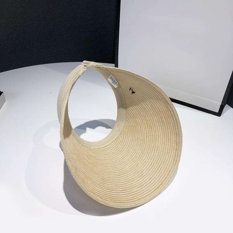 Women's Straw Visor Sun Hat For Beach Uv Protection Summer_voghion.com