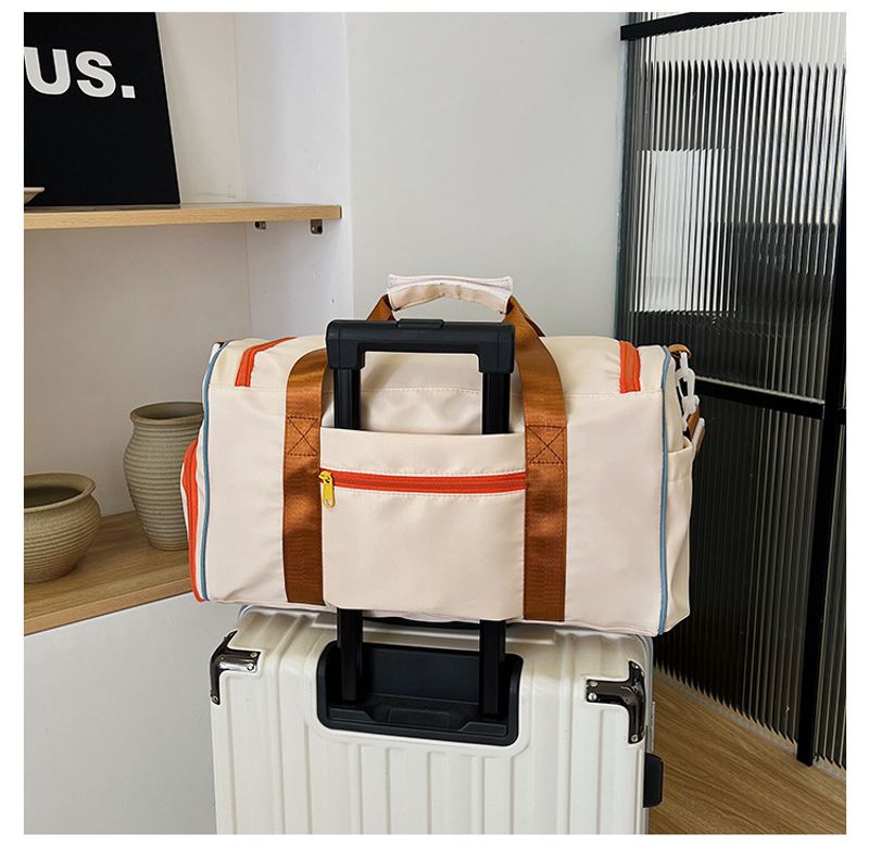 Lässige Sport-Fiesstasche in Kontrastfarbe Damen, große Reise-Umhängetasche mit großem Fassungsvermögen, Reisetasche_voghion.com