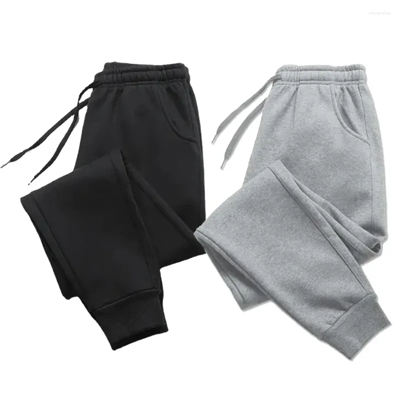 Men's Pants Mens Casual Autumn Winter Fleece Sweatpants Men Running Jogger Sports Gym Trousers Fashion Solid Color_voghion.com