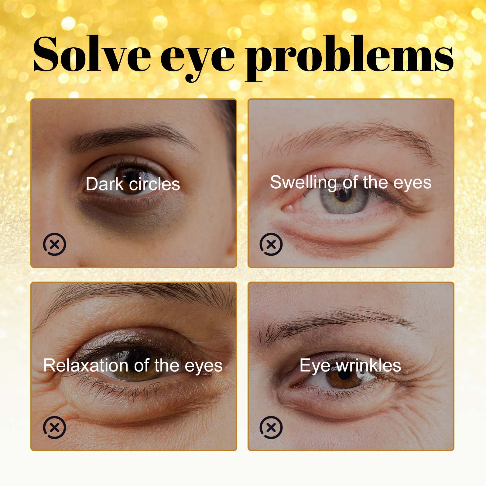 EELHOE Gold Anti-Wrinkle Eye Mask, Moisturizing And Improving Eye Lines Brightening And Moisturizing Eye Skin Eye Care_voghion.com