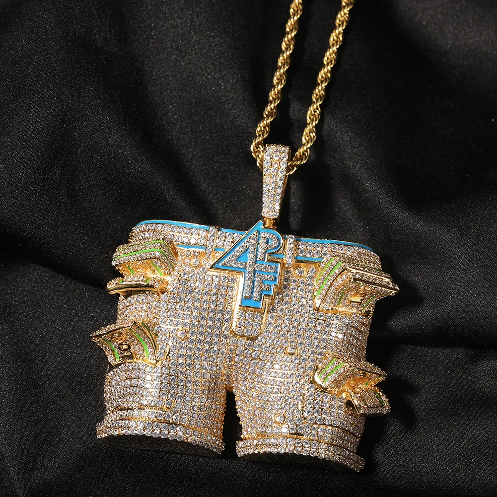 4pf Pants Pendant Necklace With 5a Zircon For Men Gold Plated_voghion.com