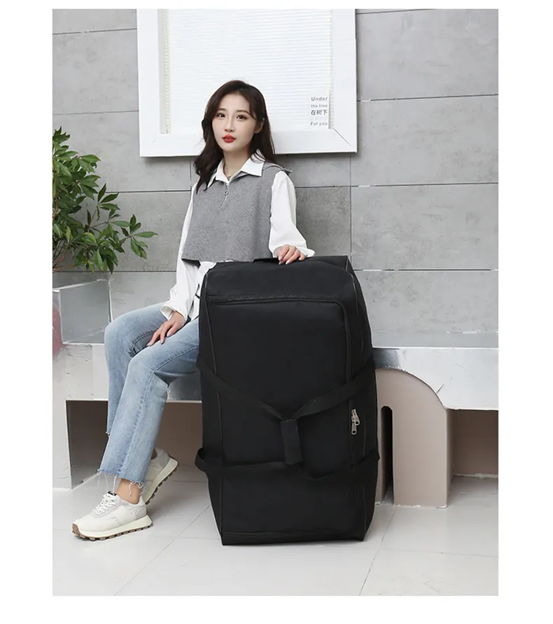 Universal-Reisetasche mit Rollen für Männer und Frauen, schwarz, Reisekoffer, faltbar, Reisetasche für die Nacht, Multifunktions-Handtasche_voghion.com