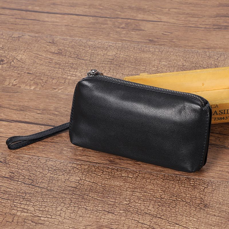 2024 neue Handtasche Weiche Herren Echtleder Lange Reißverschluss Geldbörse Karte Handytasche_voghion.com