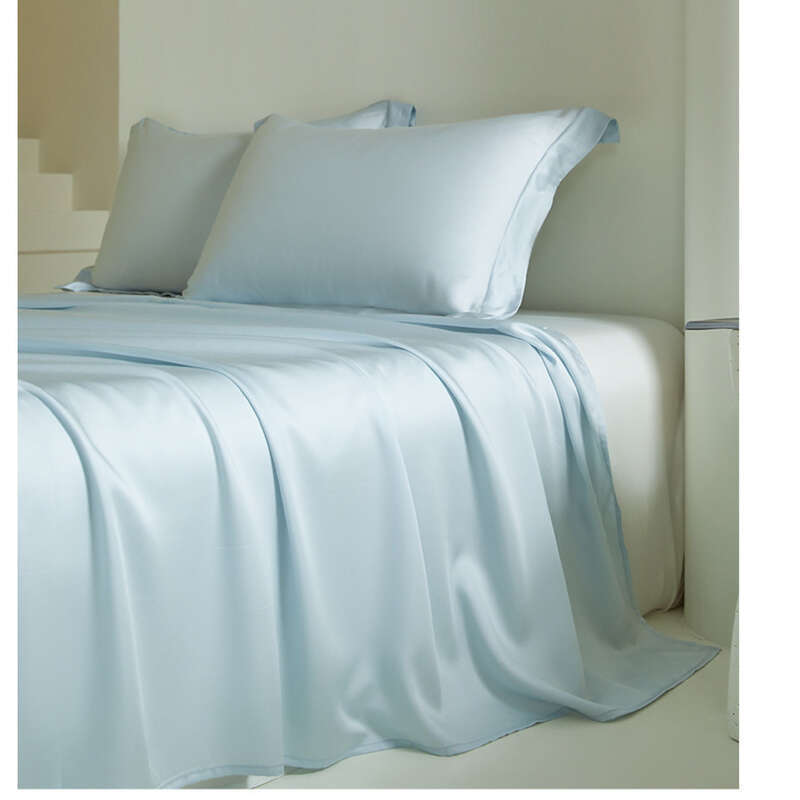 Grado A 100 Lycra Tencel letto, singolo tinta unita primavera Ice Silk lenzuolo, federa, set da 3 pezzi, estate_voghion.com
