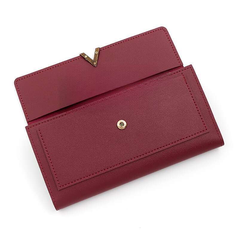 New Fashion Simple Ladies PU Wallet Multi Slot Card Handbag_voghion.com