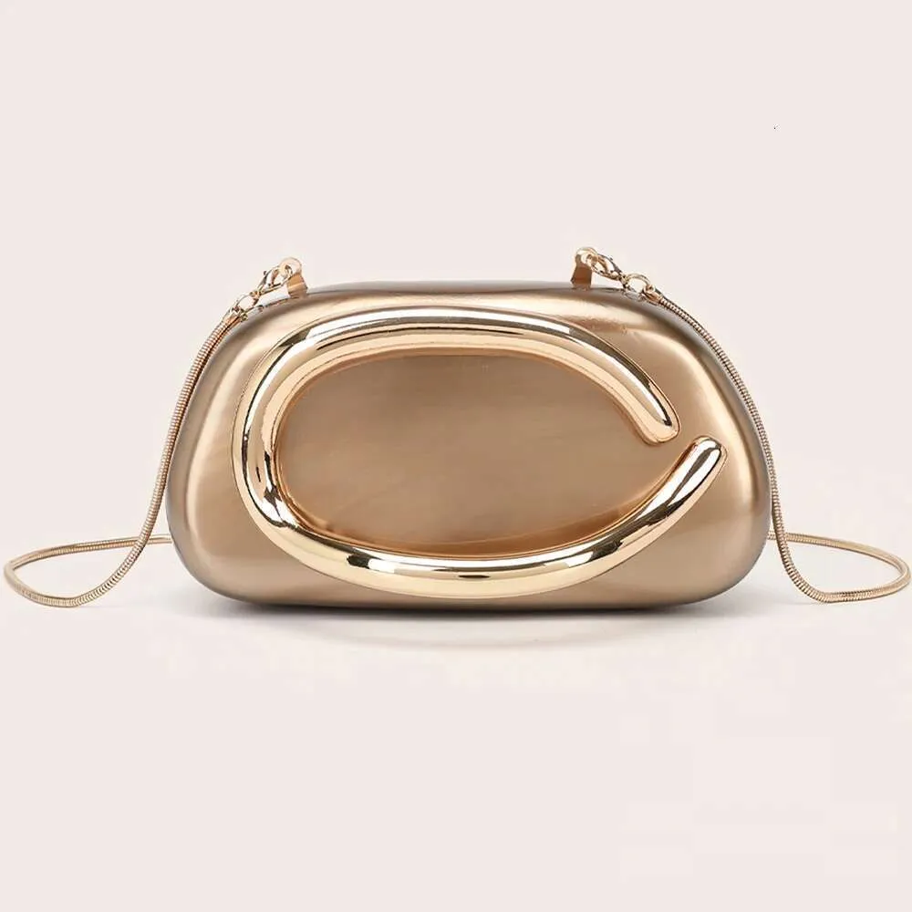 Designer 2025 Moda Donna Borsa Sposa Metallo Oro Donna Sera Banchetto Pochette Spalla Borsa Matrimonio Festa_voghion.com