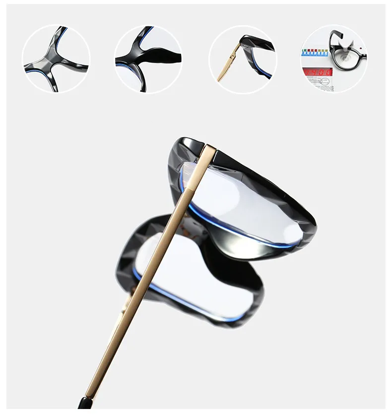 Sunglasses Female Reading Magnifying Glasses Transparent Square Frame Brand Designer Computer Anti-fatigue Presbyopia_voghion.com