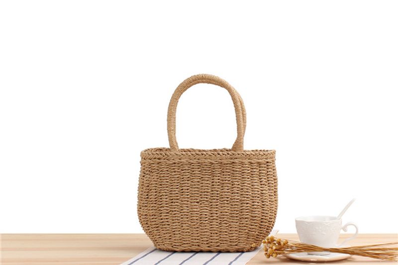 New Korean Handmade Grass Vacation Beach Woven Women's Casual Hand-held Small Bag_voghion.com