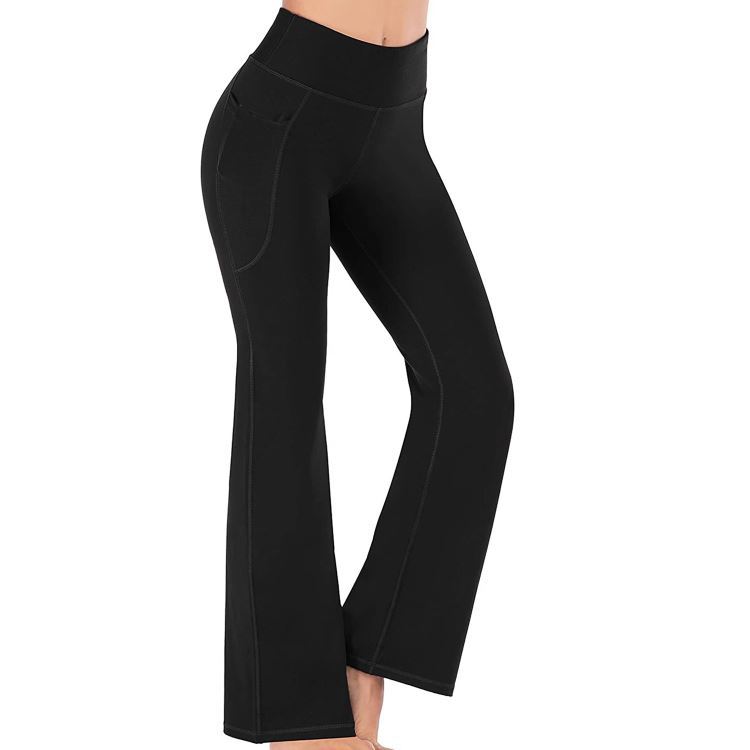 Kadın Yüksek Bel Geniş Paça Pantolon Modası ve Popüler Yoga Geniş Paça Pantolonu_voghion.com