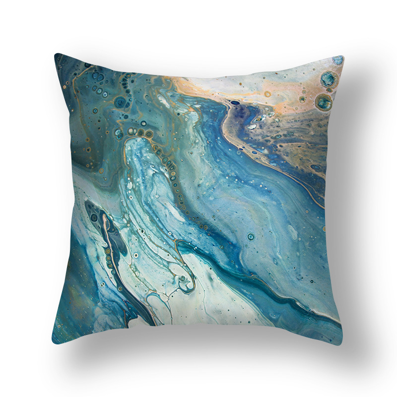 Nuovo cuscino astratto nordico oro verde dorato federa modello inchiostro divano soggiorno comodino_voghion.com