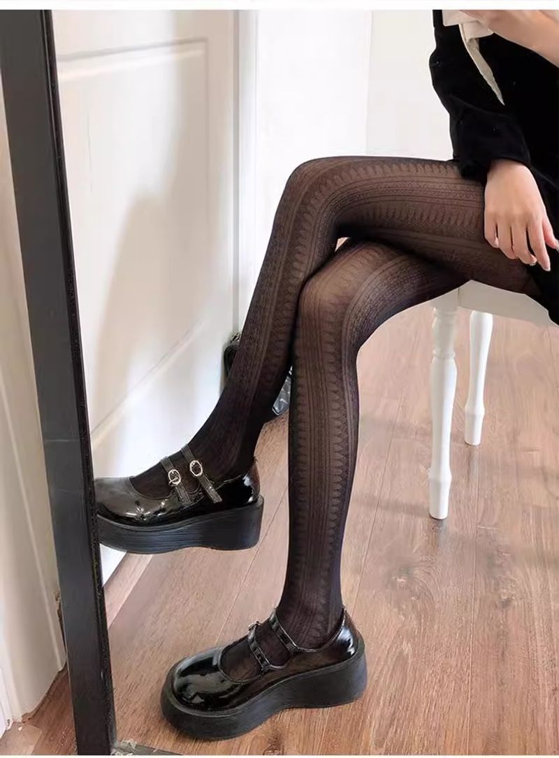 Șosete subțiri unisex ultra-subțiri jk negre cu buline, pentru femei_voghion.com