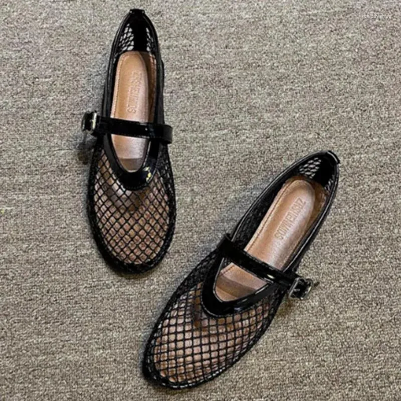 Sandals Summer Mesh Hollow Women Flats Shallow Loafers Beach Walking Designer Shoes Comfort Retro Female atillas_voghion.com