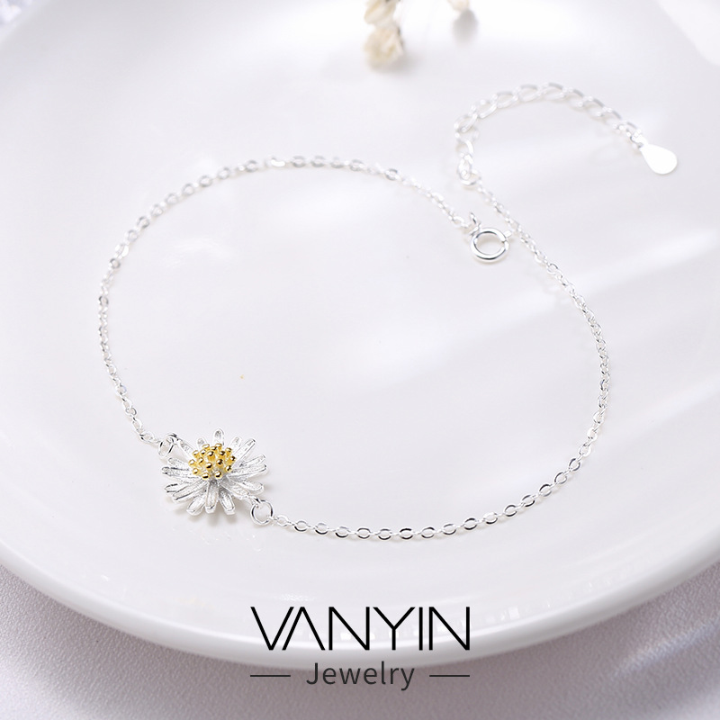 Wanying Jewelry Little Daisy Feet Catena S Argento Sterling Calzature alla moda coreana Semplice e fresco Regalo personalizzato_voghion.com