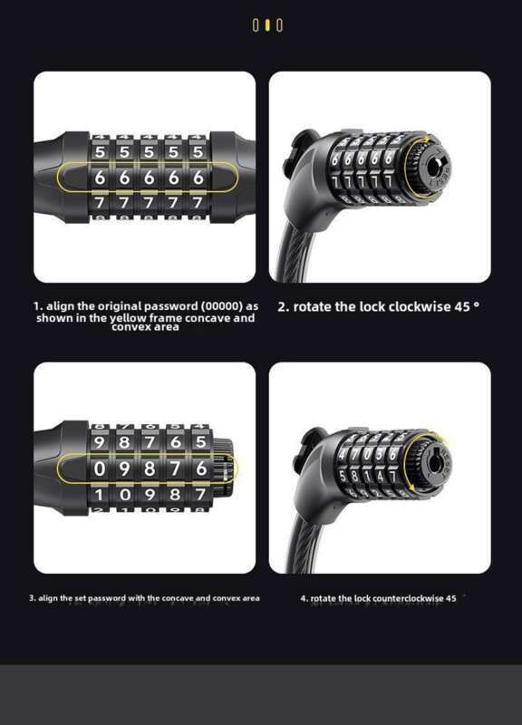 People's Bicycle Mountain Five Digit Password Anti Theft Lock Electric Bike Chain Steel Cable Thickened_voghion.com