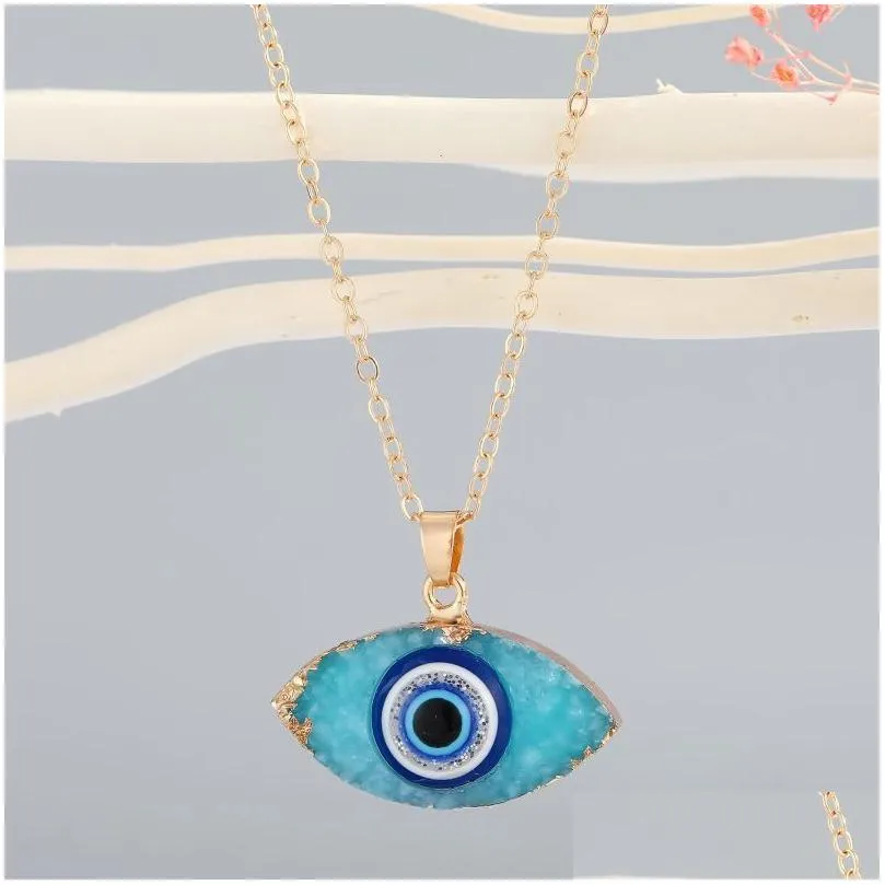 Evil Eye Necklace Turkish Blue Eyes Pendant Necklaces For Women Men Protection Lucky Drop Delivery Jewelry N Dhvxh_voghion.com
