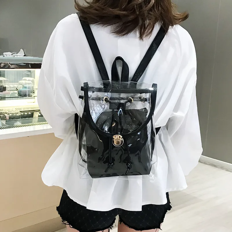 Mini moda donna PVC Designer Girl trasparente borsa trasparente zaino da viaggio in gelatina per borse a tracolla femminili da donna_voghion.com
