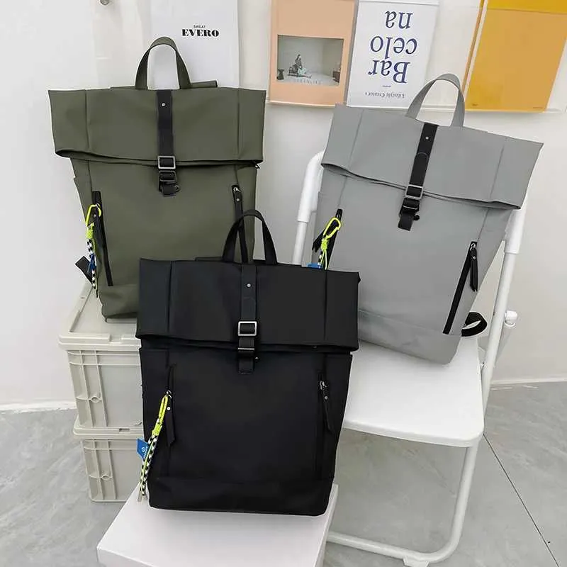 Damen Freizeit Großer Rucksack Männer Laptoptasche Ladys Nylon Roll Top Männlich Reisetasche Port Schulrucksäcke Für Teenager_voghion.com