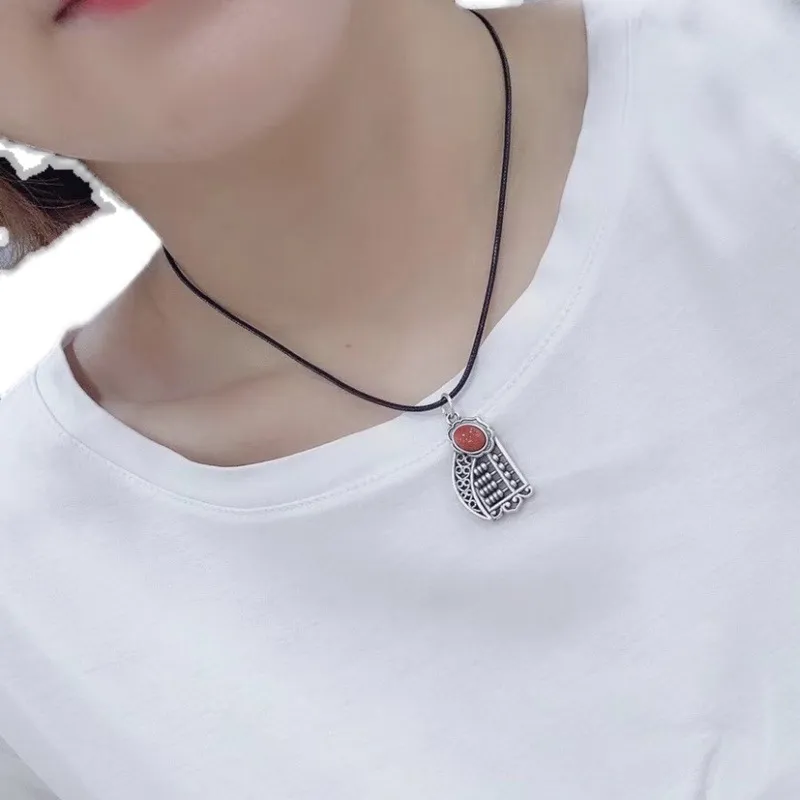 Anhänger Halsketten NY Abacus Antiker Stil Einfache Südstaatenrote sorgfältig berechnete Halsbandkette_voghion.com